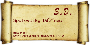 Spalovszky Dénes névjegykártya