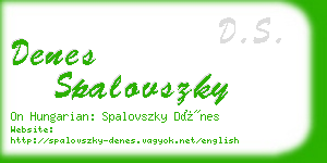 denes spalovszky business card